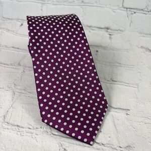Charles Tyrwhitt Purple And White Polka Dot Silk Tie
